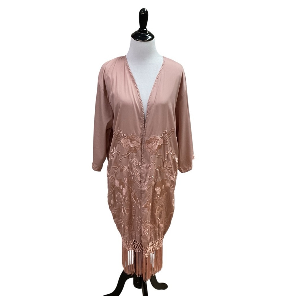 Free Generation Los Angeles Women's S Small Kimono Cardigan Embroidered Fringes